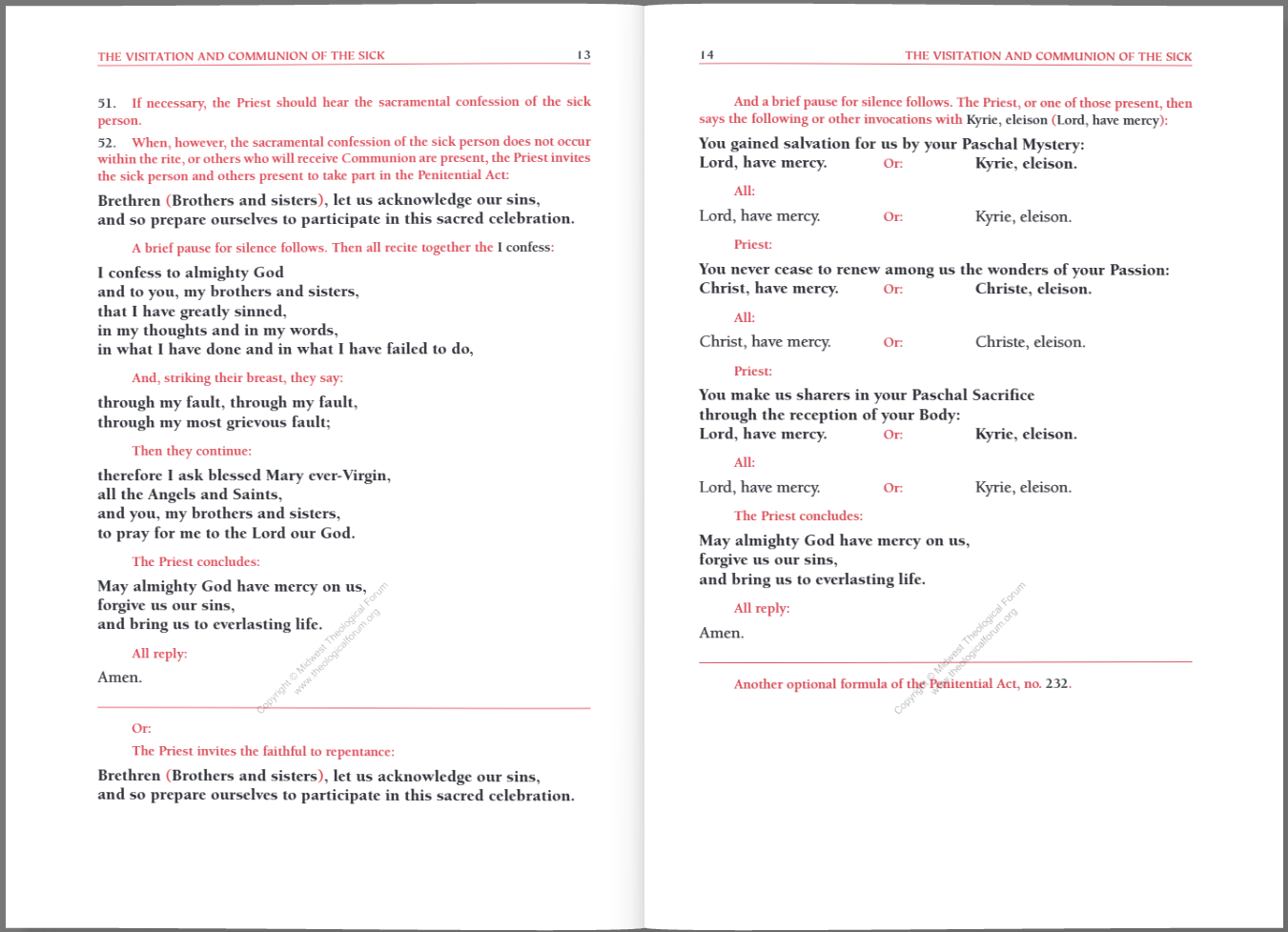 Order of the Anointing of the Sick and of their Pastoral Care