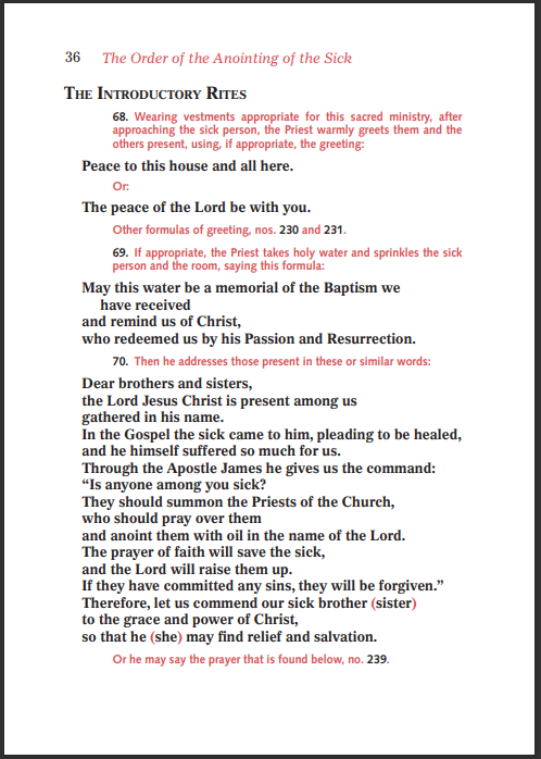 Order of the Anointing of the Sick and of their Pastoral Care / Ritual de la Unción de los enfermos y de su atención pastoral