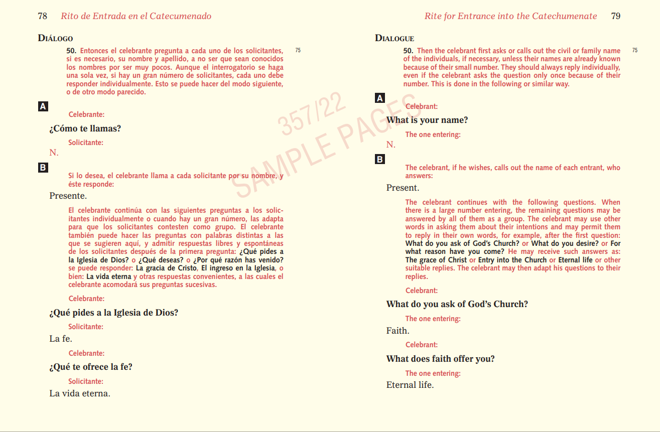 Order of Christian Initiation of Adults / Ritual de la Iniciación cris ...