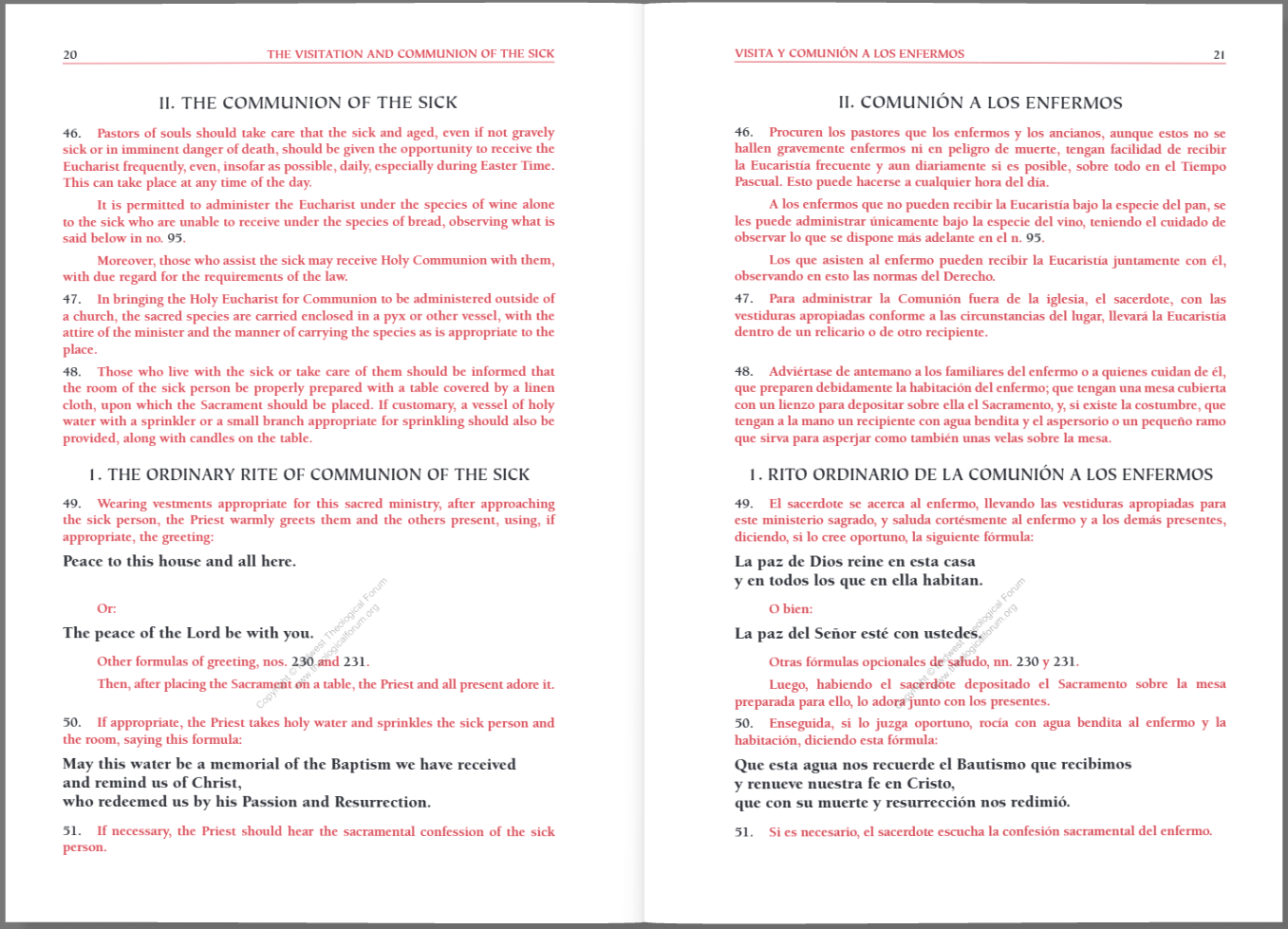 Order of the Anointing of the Sick and of their Pastoral Care / Ritual de la Unción de los enfermos y de su atención pastoral